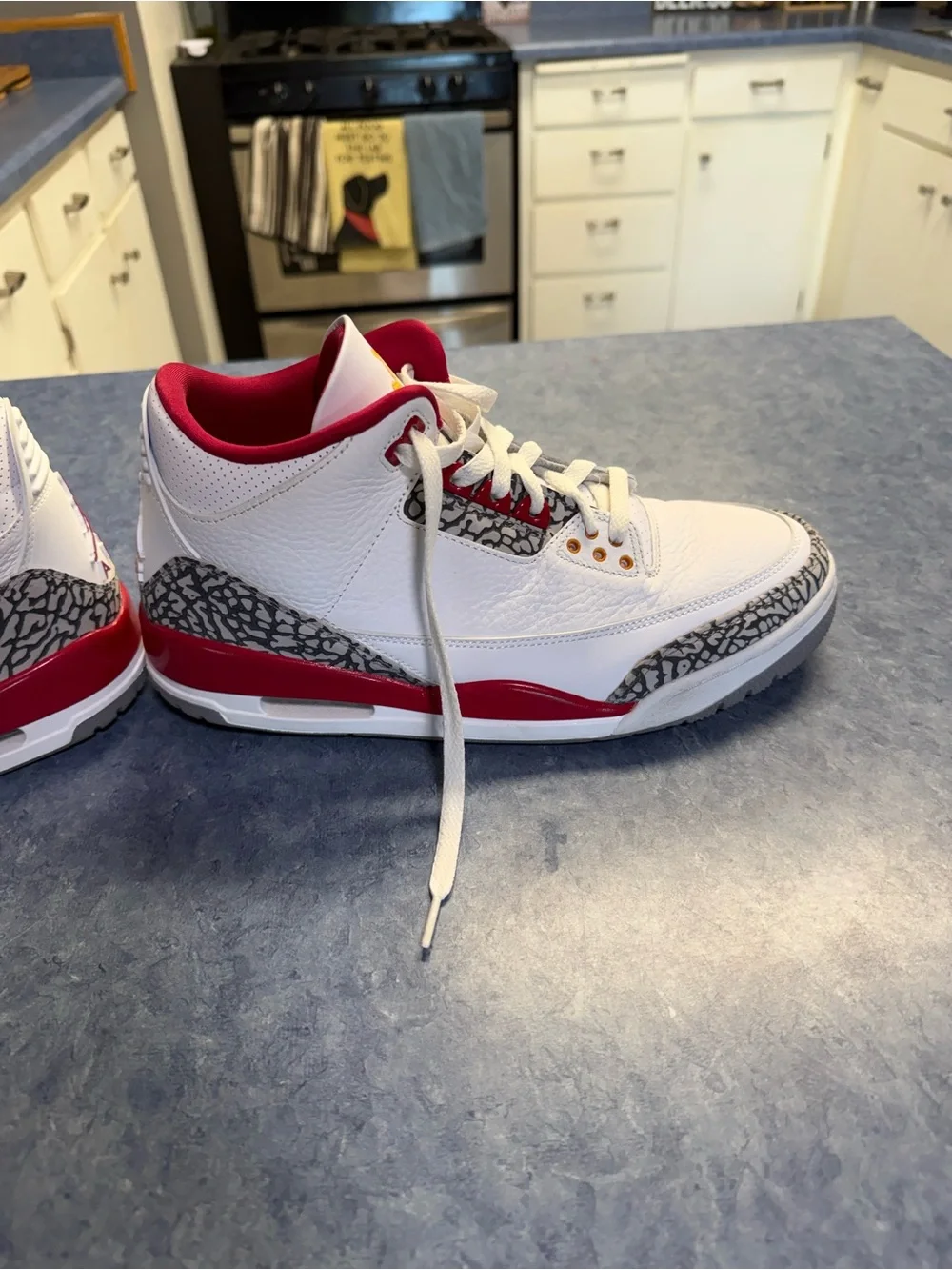 Jordan Men’s White and Red Elephant-Print Sneakers